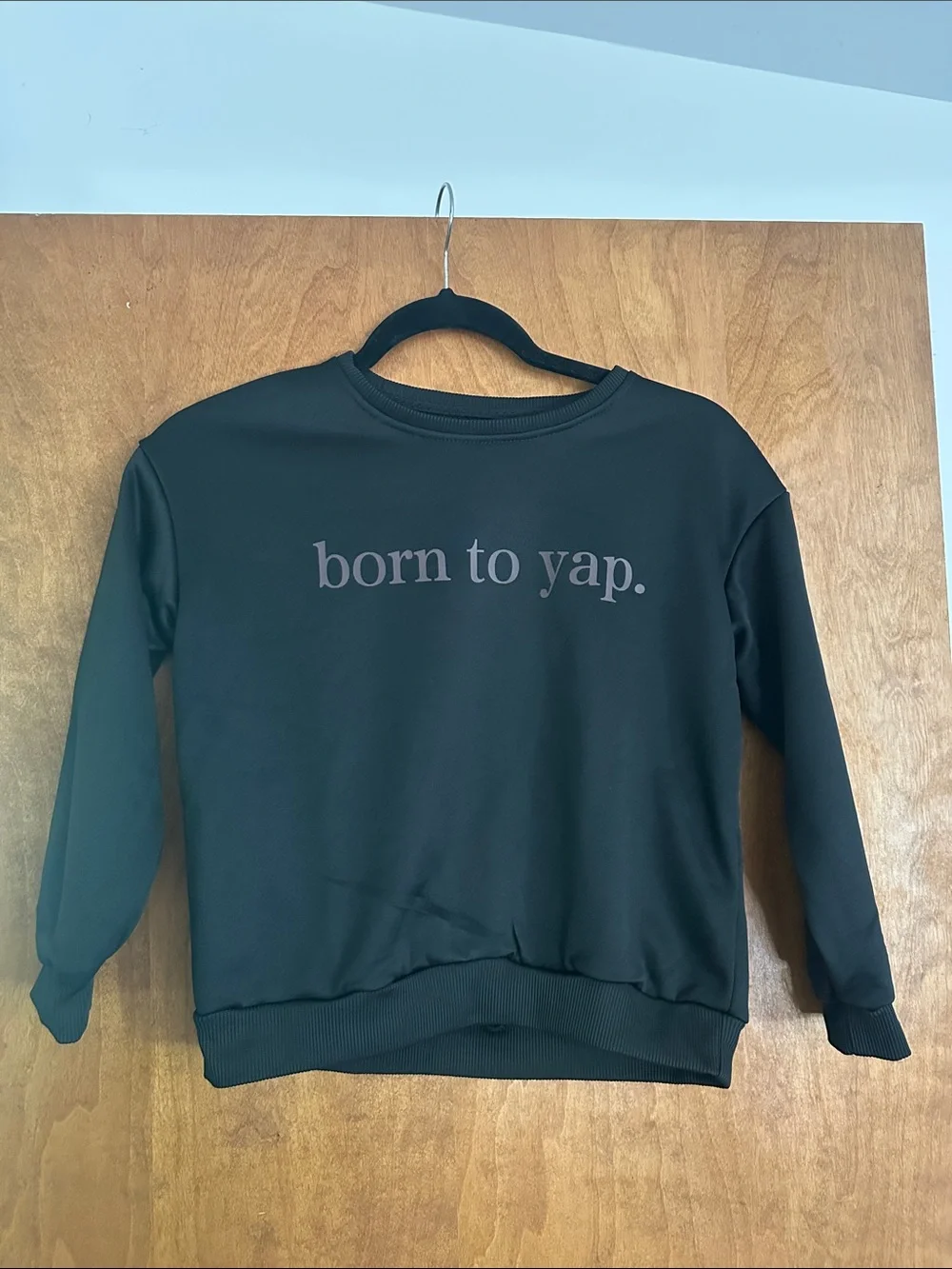 Girl's Graphic “Born to Yap” Sweatshirt Crewneck Long Sleeve Casual Pullover - Picture 2 of 3